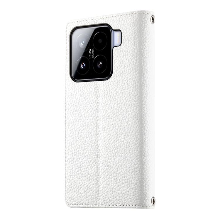 For Xiaomi 15 Stitching Multi-card Zipper Wallet Leather Phone Case with Short Strap