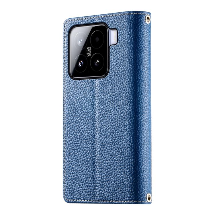 For Xiaomi 15 Stitching Multi-card Zipper Wallet Leather Phone Case with Short Strap