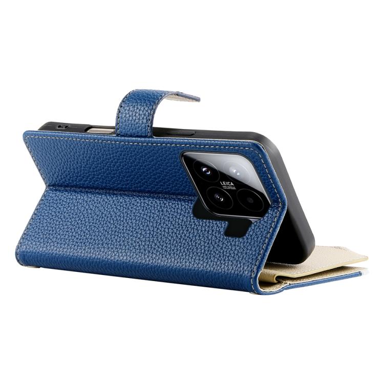 For Xiaomi 15 Stitching Multi-card Zipper Wallet Leather Phone Case with Short Strap