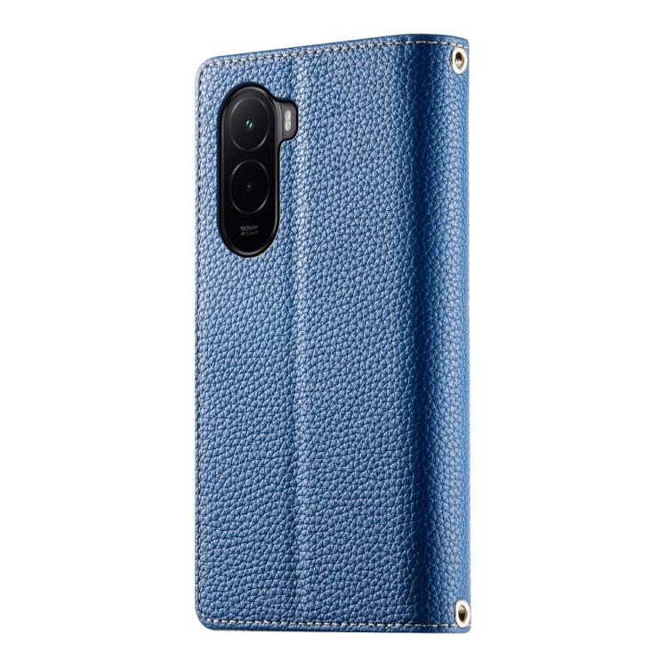 For Xiaomi Poco M7 4G 169mm Stitching Multi-card Zipper Wallet Leather Phone Case with Short Strap