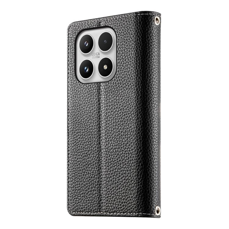 For Xiaomi 17 Stitching Multi-card Zipper Wallet Leather Phone Case with Short Strap