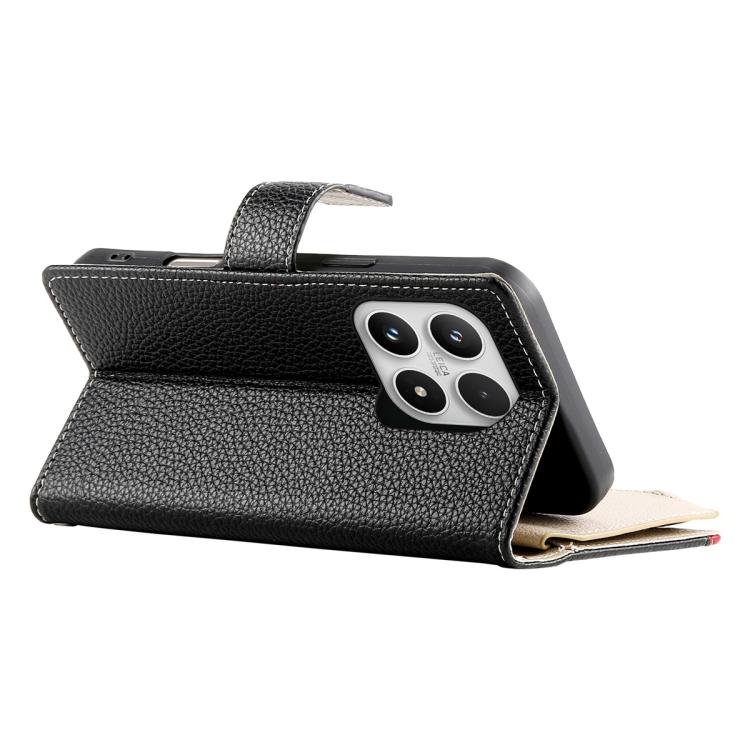 For Xiaomi 17 Stitching Multi-card Zipper Wallet Leather Phone Case with Short Strap