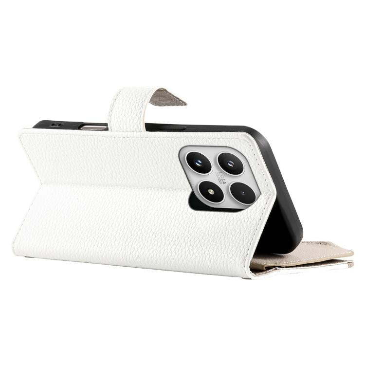 For Xiaomi 17 Stitching Multi-card Zipper Wallet Leather Phone Case with Short Strap
