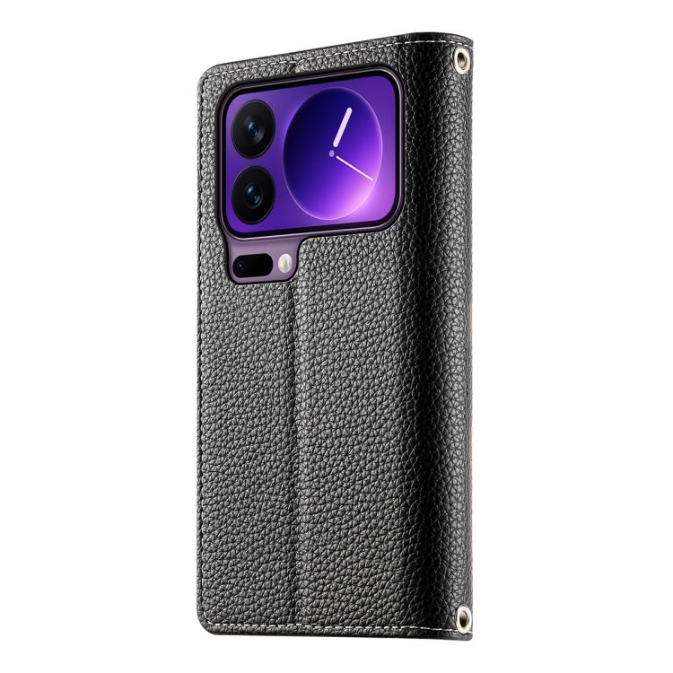 For Xiaomi 17 Pro Stitching Multi-card Zipper Wallet Leather Phone Case with Short Strap