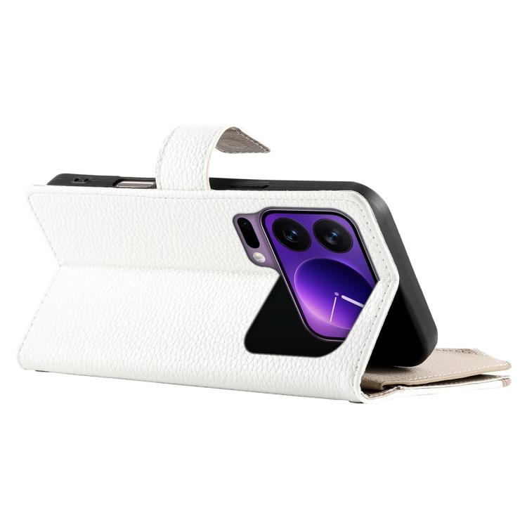 For Xiaomi 17 Pro Stitching Multi-card Zipper Wallet Leather Phone Case with Short Strap