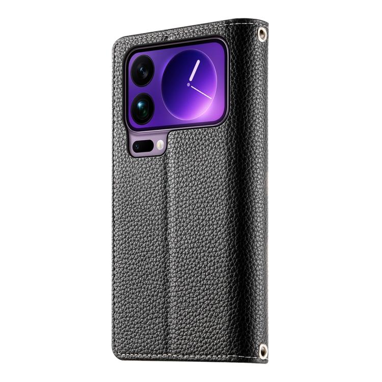 For Xiaomi 17 Pro Max Stitching Multi-card Zipper Wallet Leather Phone Case with Short Strap