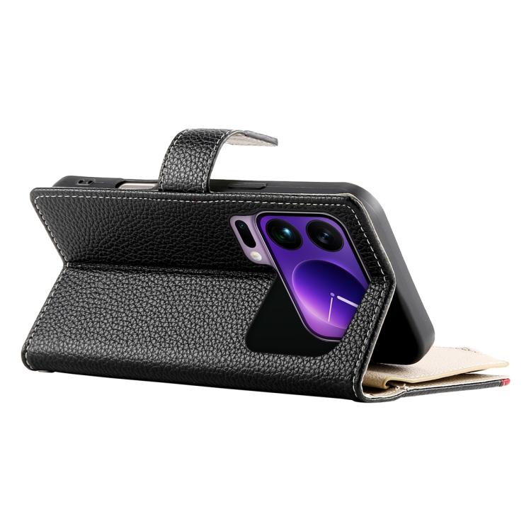 For Xiaomi 17 Pro Max Stitching Multi-card Zipper Wallet Leather Phone Case with Short Strap