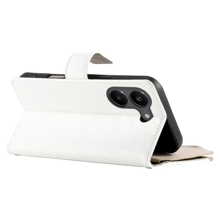For Xiaomi Poco X8 Pro 5G / Redmi Turbo 5 5G Stitching Multi-card Zipper Wallet Leather Phone Case with Short Strap