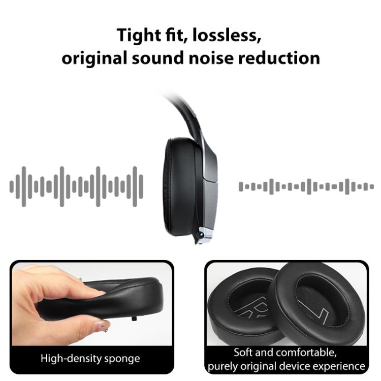 1 Pair Protein Leather Replacement Earpads For EDIFIER HECATE GX - Black
