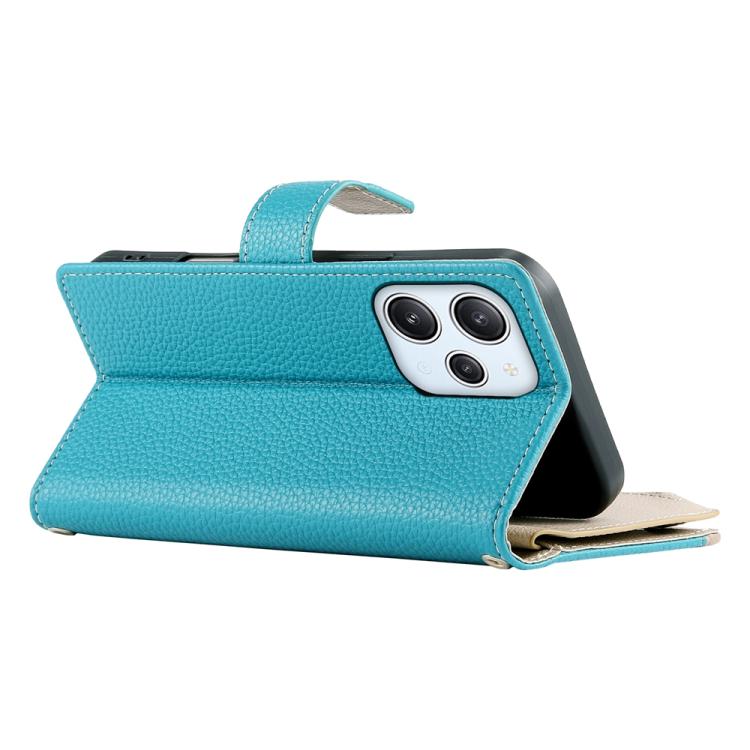For Redmi 12 4G / 5G / Note 12R Stitching Multi-card Zipper Wallet Leather Phone Case with Short Strap