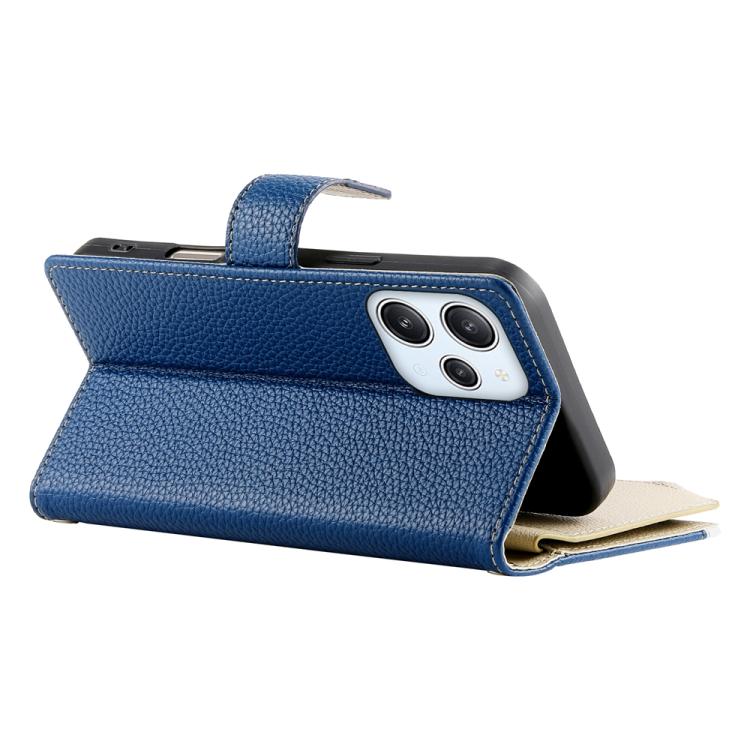 For Redmi 12 4G / 5G / Note 12R Stitching Multi-card Zipper Wallet Leather Phone Case with Short Strap