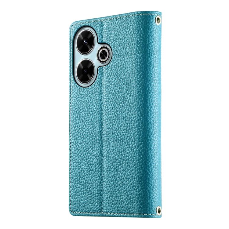 For Redmi 13 4G / 5G / Xiaomi Poco M6 4G Stitching Multi-card Zipper Wallet Leather Phone Case with Short Strap