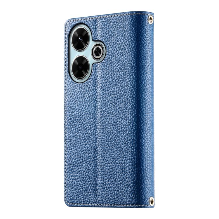 For Redmi 13 4G / 5G / Xiaomi Poco M6 4G Stitching Multi-card Zipper Wallet Leather Phone Case with Short Strap