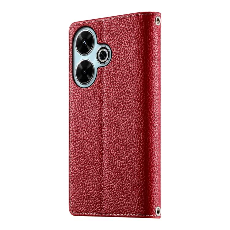 For Redmi 13 4G / 5G / Xiaomi Poco M6 4G Stitching Multi-card Zipper Wallet Leather Phone Case with Short Strap
