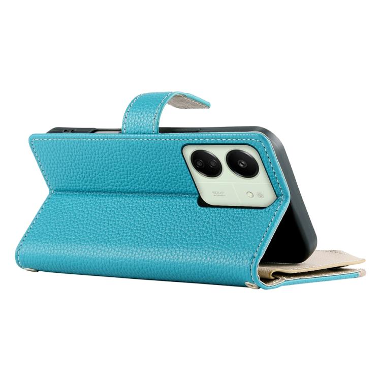 For Redmi 13C 4G / 5G / 13R / Xiaomi Poco C65 Stitching Multi-card Zipper Wallet Leather Phone Case with Short Strap