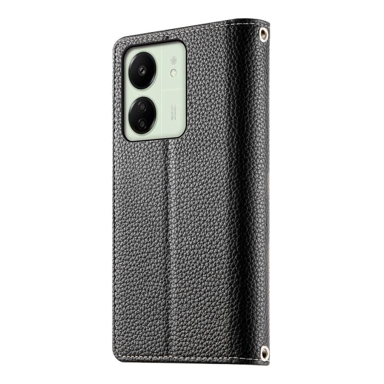 For Redmi 13C 4G / 5G / 13R / Xiaomi Poco C65 Stitching Multi-card Zipper Wallet Leather Phone Case with Short Strap