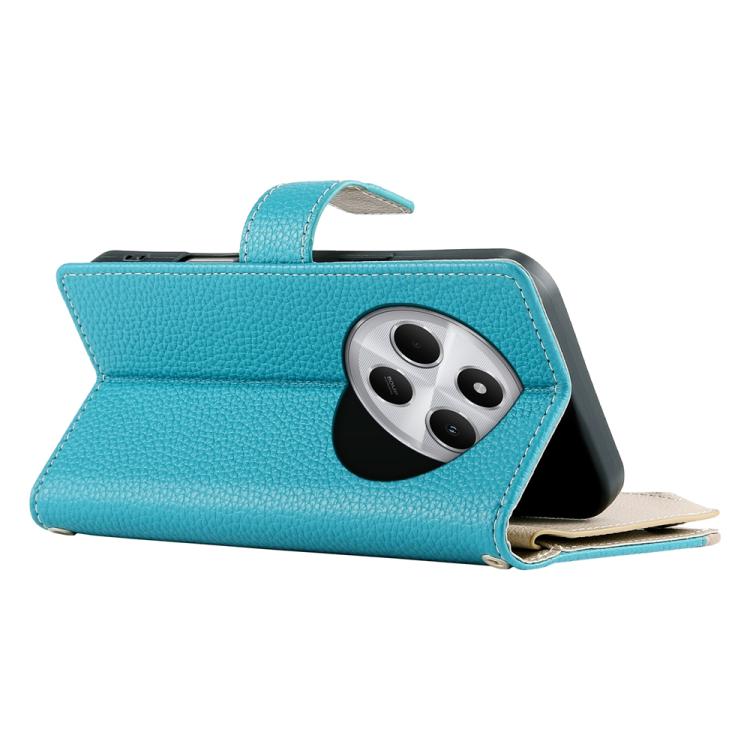For Redmi 14C 4G / 14R / A4 5G / A3 Pro Stitching Multi-card Zipper Wallet Leather Phone Case with Short Strap