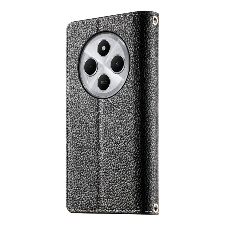For Redmi 14C 4G / 14R / A4 5G / A3 Pro Stitching Multi-card Zipper Wallet Leather Phone Case with Short Strap
