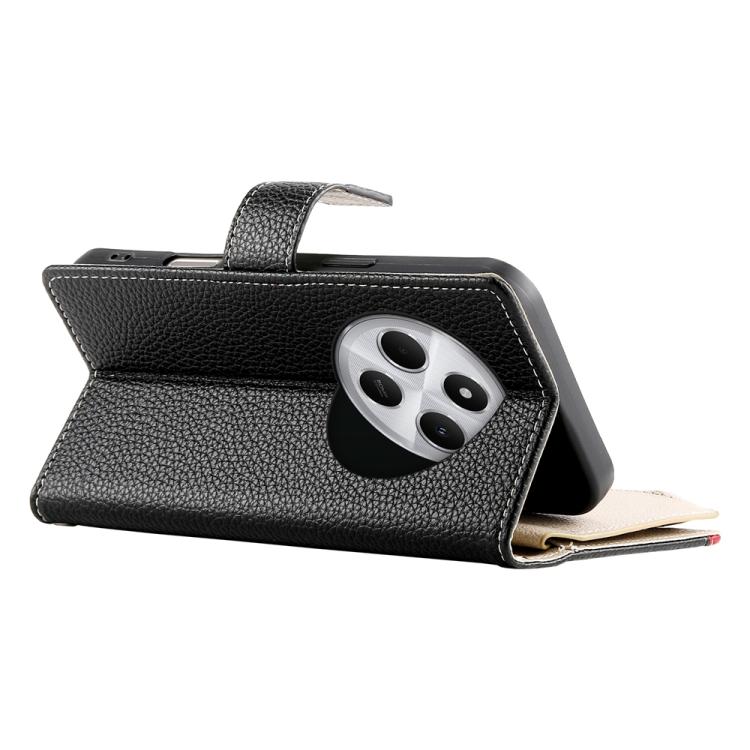 For Redmi 14C 4G / 14R / A4 5G / A3 Pro Stitching Multi-card Zipper Wallet Leather Phone Case with Short Strap
