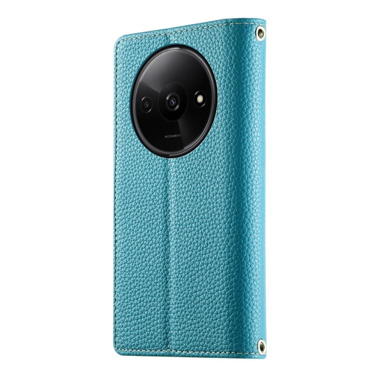 For Redmi A3 / Xiaomi Poco C61 Stitching Multi-card Zipper Wallet Leather Phone Case with Short Strap