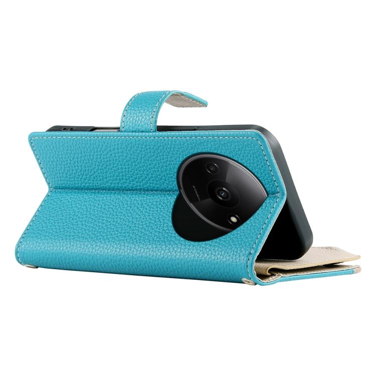 For Redmi A3 / Xiaomi Poco C61 Stitching Multi-card Zipper Wallet Leather Phone Case with Short Strap