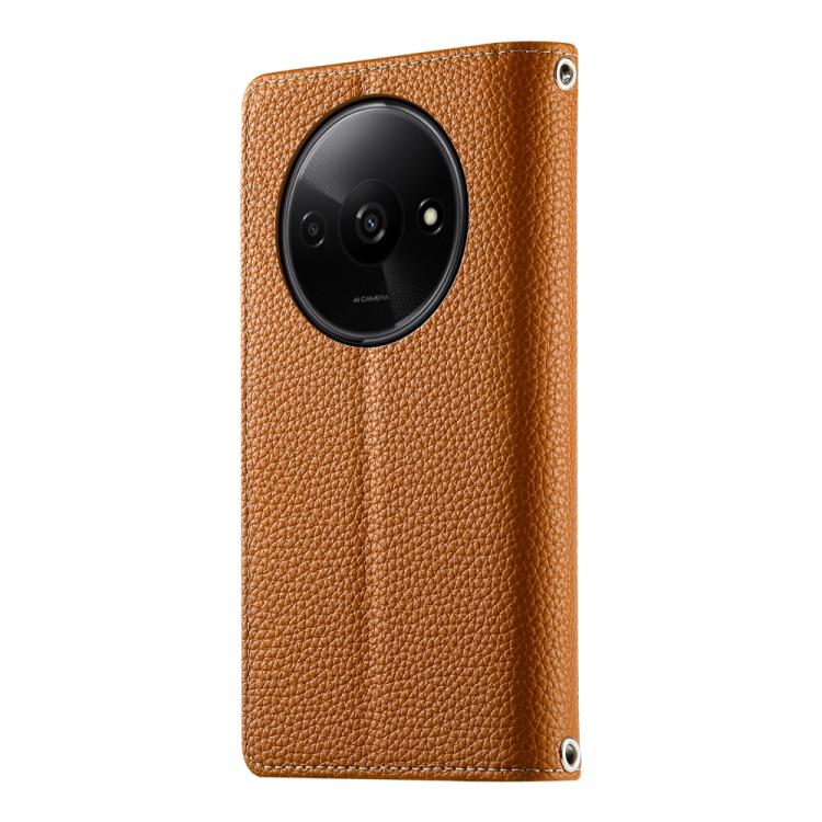 For Redmi A3 / Xiaomi Poco C61 Stitching Multi-card Zipper Wallet Leather Phone Case with Short Strap
