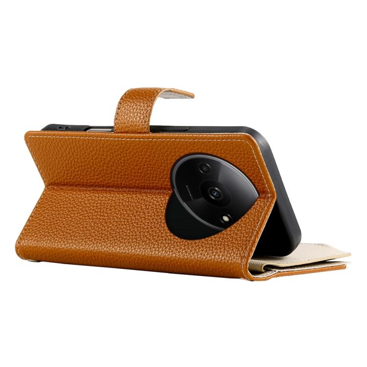 For Redmi A3 / Xiaomi Poco C61 Stitching Multi-card Zipper Wallet Leather Phone Case with Short Strap