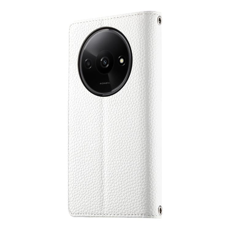 For Redmi A3 / Xiaomi Poco C61 Stitching Multi-card Zipper Wallet Leather Phone Case with Short Strap