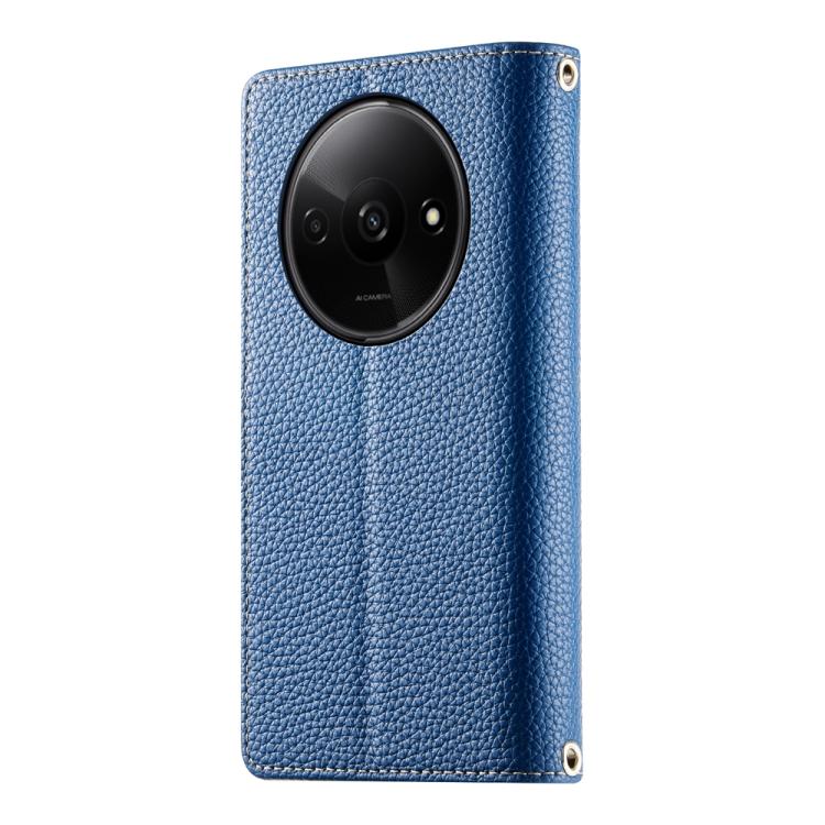 For Redmi A3 / Xiaomi Poco C61 Stitching Multi-card Zipper Wallet Leather Phone Case with Short Strap