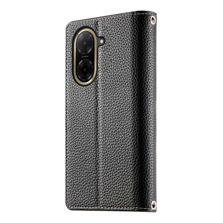 For Redmi A5 4G 171.7mm / Xiaomi Poco C71 Stitching Multi-card Zipper Wallet Leather Phone Case with Short Strap