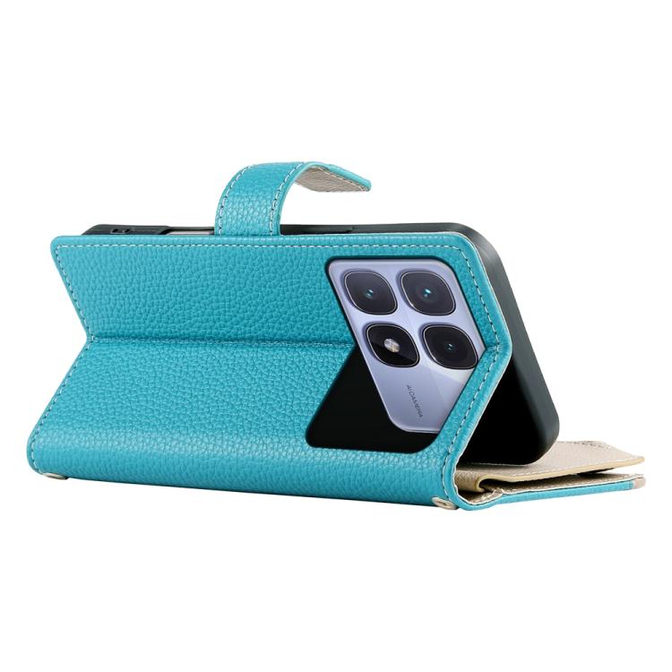 For Redmi K70 Ultra Stitching Multi-card Zipper Wallet Leather Phone Case with Short Strap