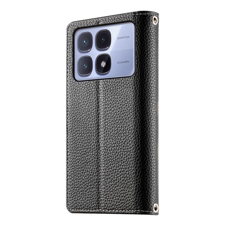 For Redmi K70 Ultra Stitching Multi-card Zipper Wallet Leather Phone Case with Short Strap