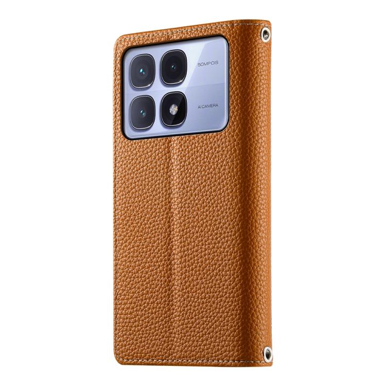 For Redmi K70 Ultra Stitching Multi-card Zipper Wallet Leather Phone Case with Short Strap