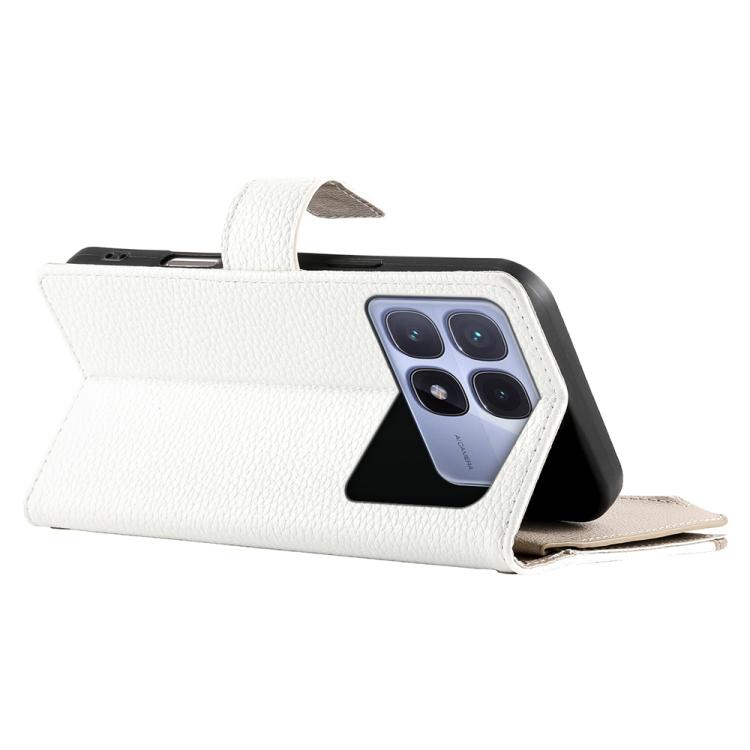 For Redmi K70 Ultra Stitching Multi-card Zipper Wallet Leather Phone Case with Short Strap