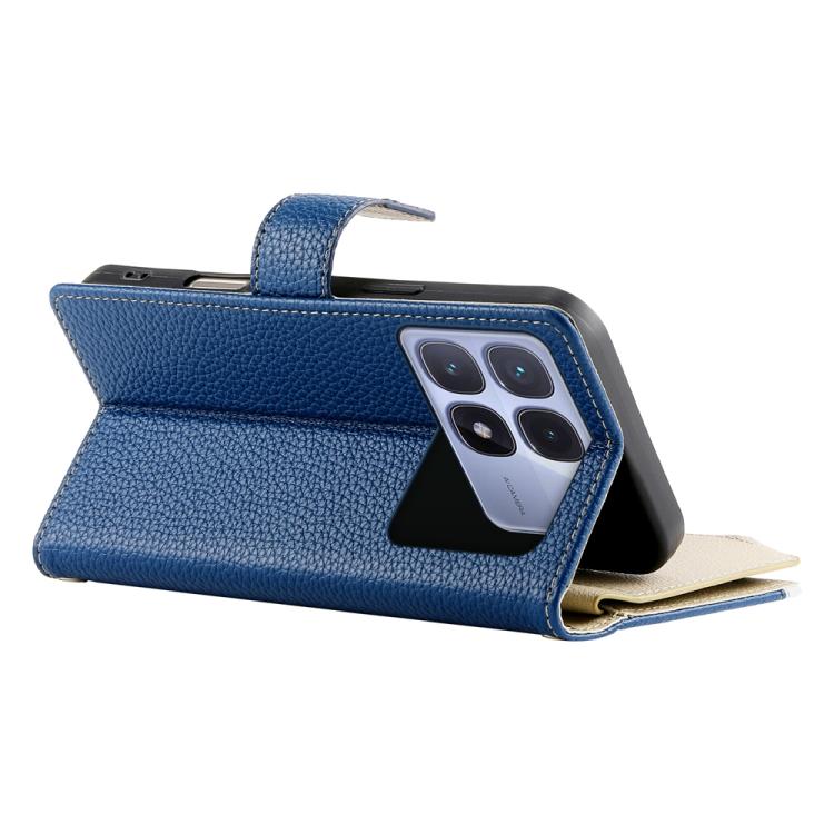 For Redmi K70 Ultra Stitching Multi-card Zipper Wallet Leather Phone Case with Short Strap