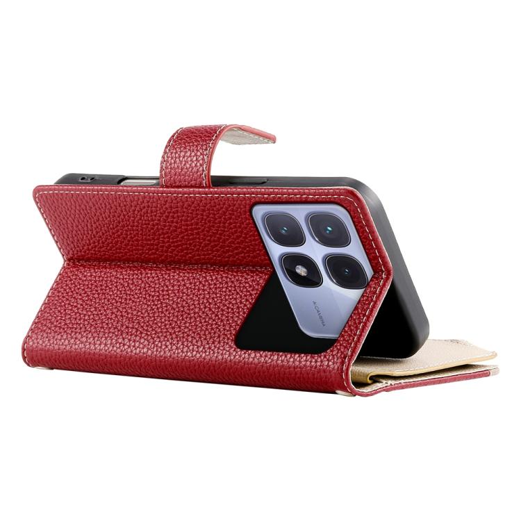 For Redmi K70 Ultra Stitching Multi-card Zipper Wallet Leather Phone Case with Short Strap