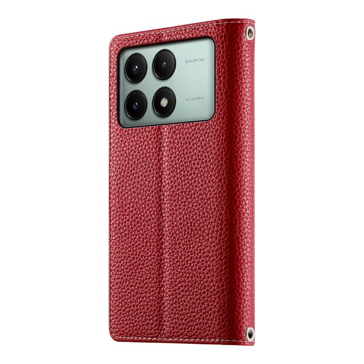 For Redmi K70E / Xiaomi Poco X6 Pro Stitching Multi-card Zipper Wallet Leather Phone Case with Short Strap
