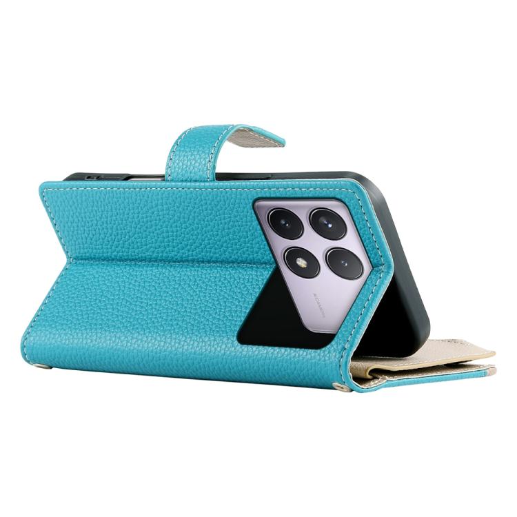 For Redmi K70 / K70 Pro / Poco F6 Pro Stitching Multi-card Zipper Wallet Leather Phone Case with Short Strap
