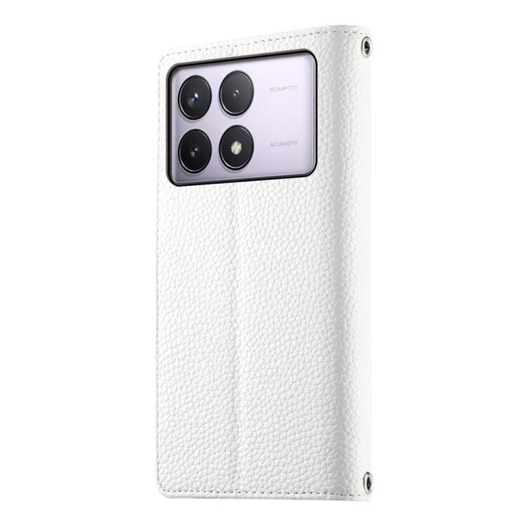 For Redmi K70 / K70 Pro / Poco F6 Pro Stitching Multi-card Zipper Wallet Leather Phone Case with Short Strap