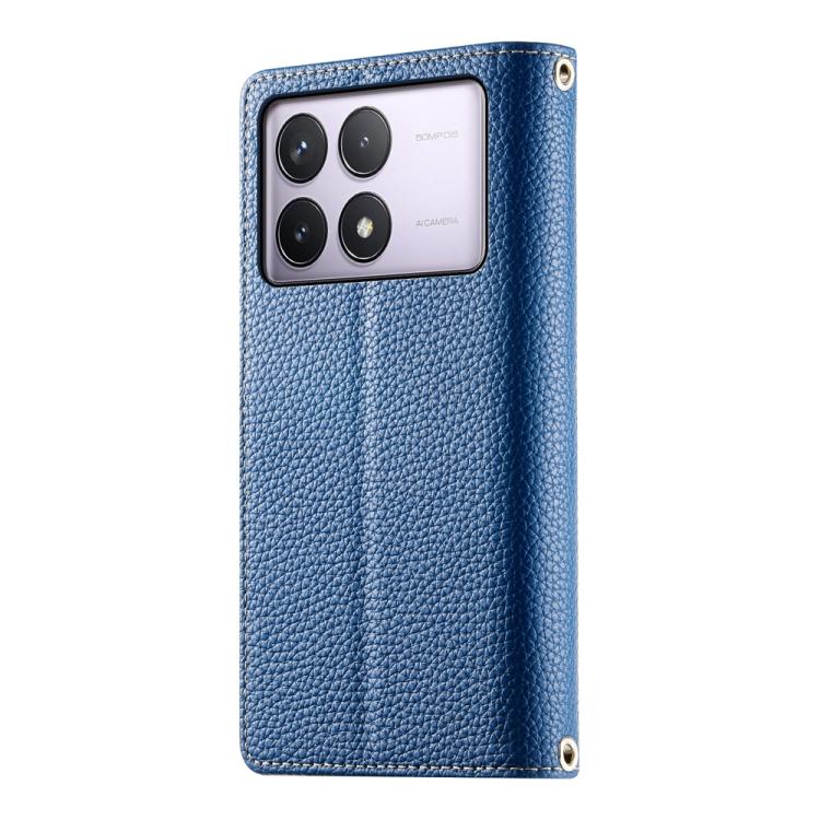For Redmi K70 / K70 Pro / Poco F6 Pro Stitching Multi-card Zipper Wallet Leather Phone Case with Short Strap