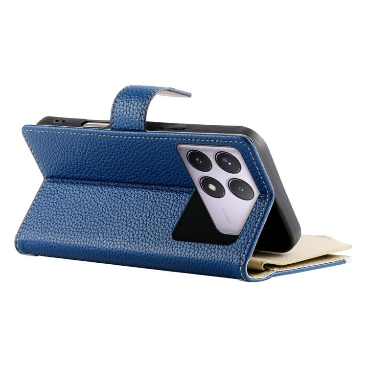 For Redmi K70 / K70 Pro / Poco F6 Pro Stitching Multi-card Zipper Wallet Leather Phone Case with Short Strap