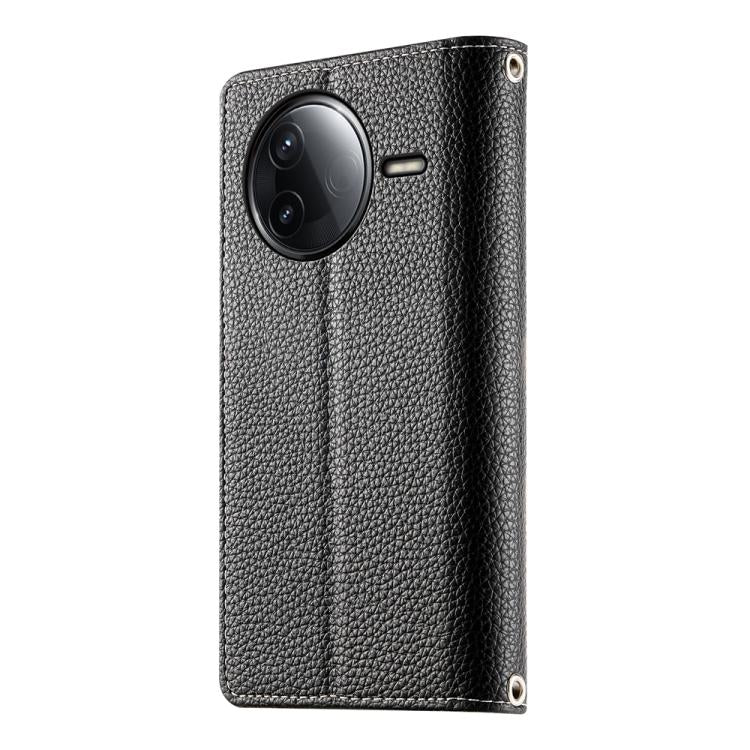 For Redmi K80 / K80 Pro / Poco F7 Pro Stitching Multi-card Zipper Wallet Leather Phone Case with Short Strap