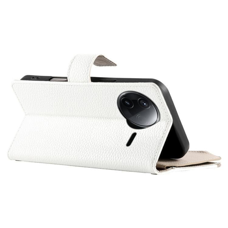 For Redmi K80 / K80 Pro / Poco F7 Pro Stitching Multi-card Zipper Wallet Leather Phone Case with Short Strap