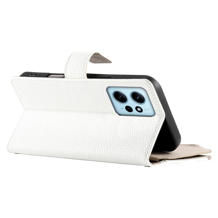 For Redmi Note 12 4G Global / Note 12R Pro Stitching Multi-card Zipper Wallet Leather Phone Case with Short Strap