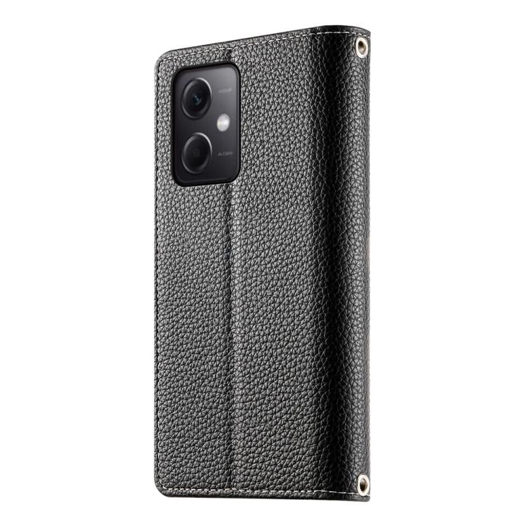 For Redmi Note 12 5G Global / Xiaomi Poco X5 Stitching Multi-card Zipper Wallet Leather Phone Case with Short Strap