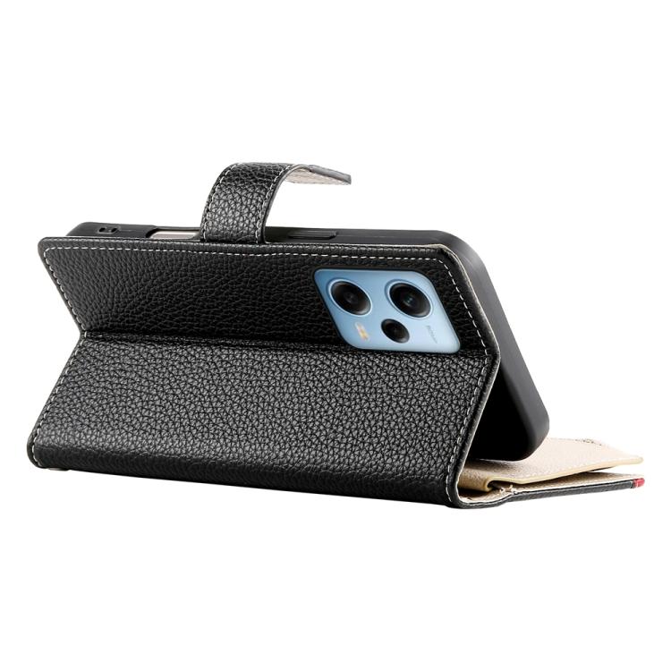 For Redmi Note 12 Pro 5G Global Stitching Multi-card Zipper Wallet Leather Phone Case with Short Strap