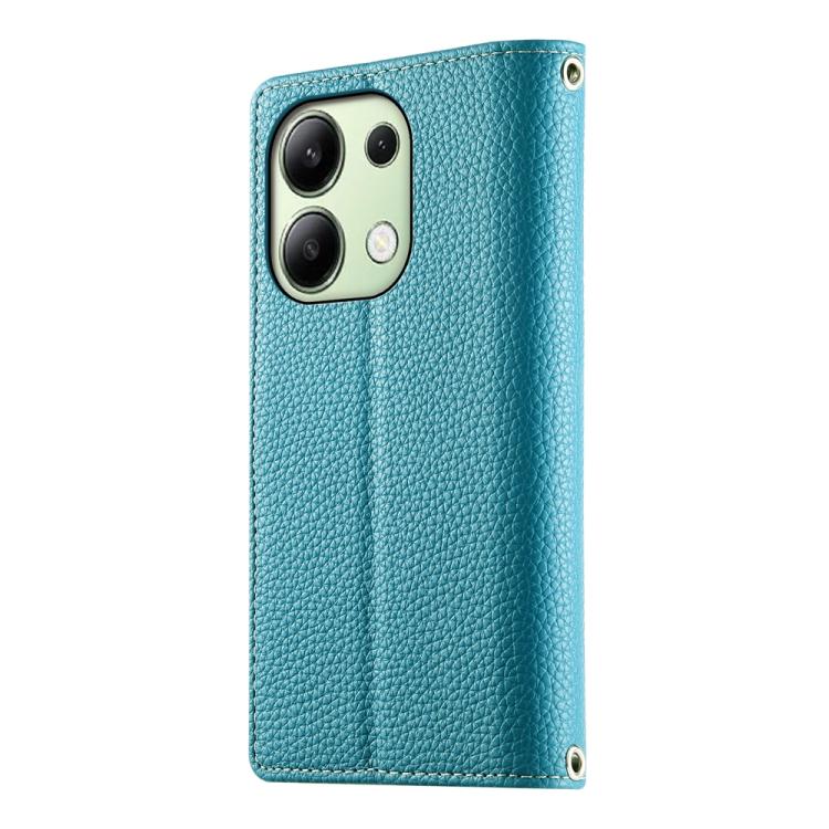 For Redmi Note 13 4G Global Stitching Multi-card Zipper Wallet Leather Phone Case with Short Strap