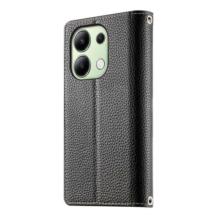 For Redmi Note 13 4G Global Stitching Multi-card Zipper Wallet Leather Phone Case with Short Strap