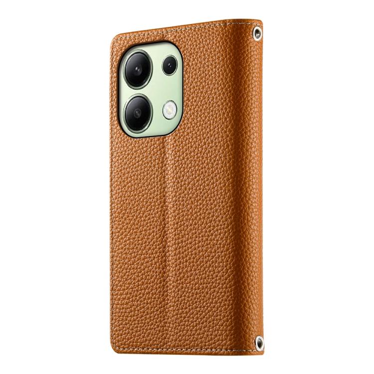 For Redmi Note 13 4G Global Stitching Multi-card Zipper Wallet Leather Phone Case with Short Strap