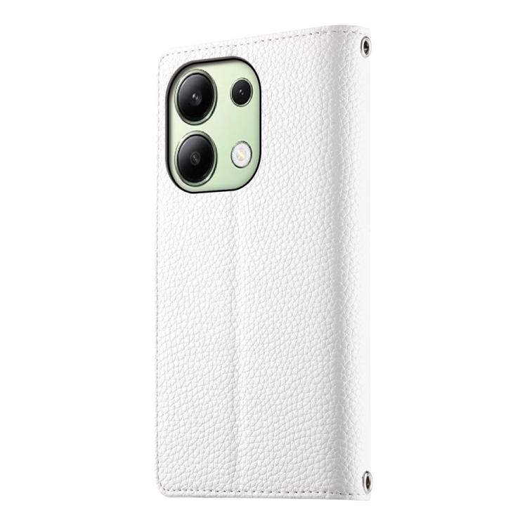 For Redmi Note 13 4G Global Stitching Multi-card Zipper Wallet Leather Phone Case with Short Strap